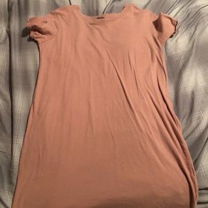 Light pink/blush colored T-shirt dress.